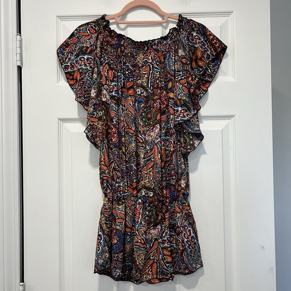 Karma Highway Tops - Karma‎ Highway Women's One Size Flutter Sleeve Top Colorful 100% Viscose NWOT